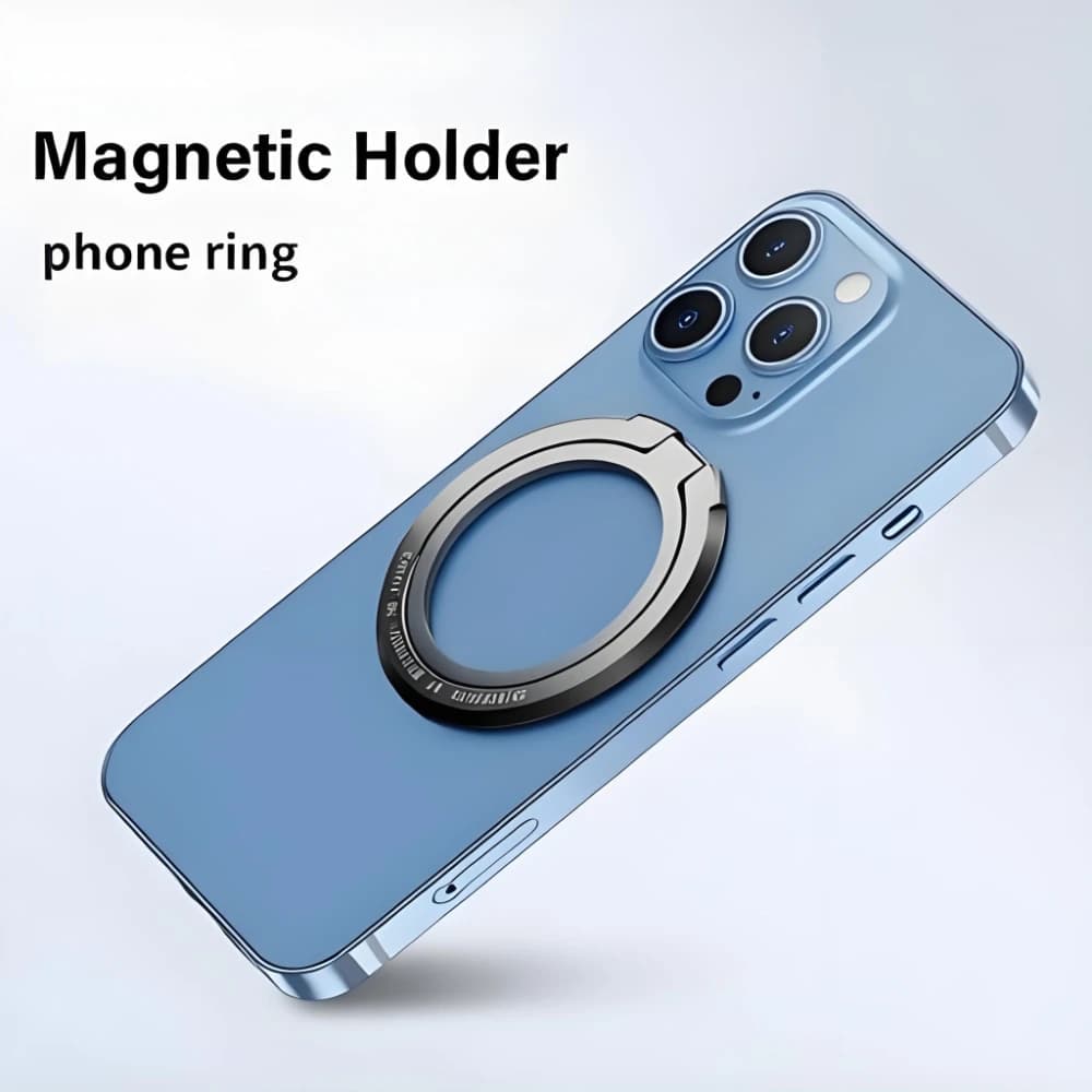 Universal Magnetic Phone Ring Holder 360° Rotation Foldable Stand for MagSafe Compatible Phones