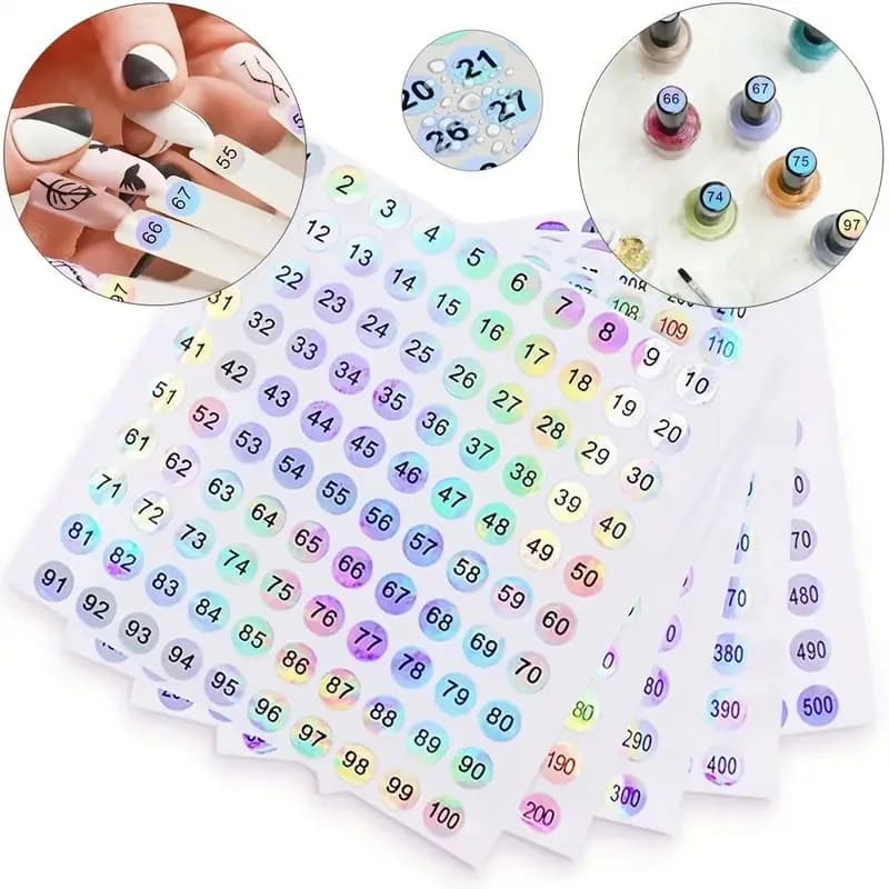 5 pezzi di smalto per unghie in gel numero etichetta adesiva vernice colorata bottiglia di colla rossetto punte per unghie display segno numerazione strumento per manicure