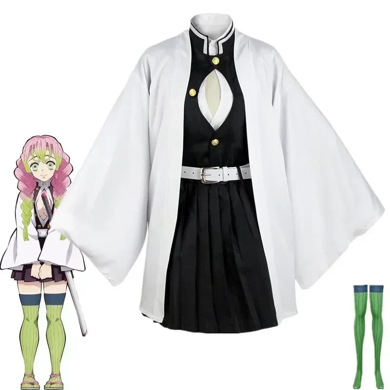 2026 Anime Slachte Cosplay Kostuum Mitsuri Kanroji Kimono Uniform Saias Halloween Kleding