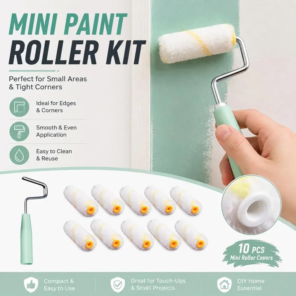 10PCS 100mm Mini Durable Foam Paint Roller Sleeves for Art Painting Decorating Sponge Rollers for Efficient Paint Application