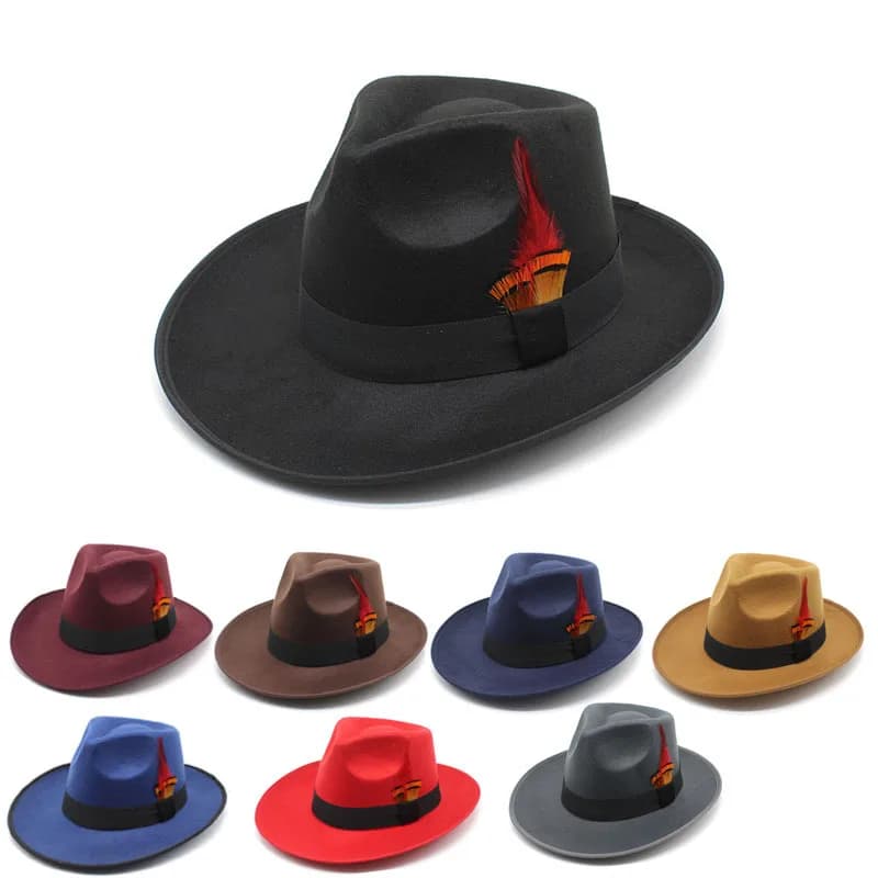 2022 New hat Cross Border Roll Brim Hat Man S and woman S Fashion Cashmere felt hat European and American style hat