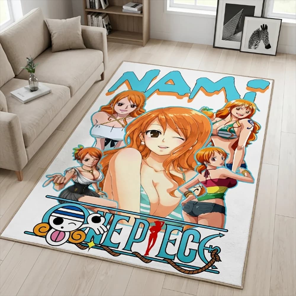 One Piece Nami Anime Rug,Nami Character Print Carpet, Non-slip Floor Mat For Bedroom Gaming Room Home Decor