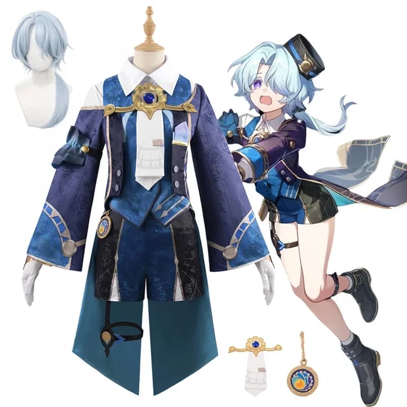 Honkai Star Rail Misha Cosplay Costume Wig Uniform Hat Mikhail Char Legwork The Reverie Hotel Bellboy Halloween Party Women Men