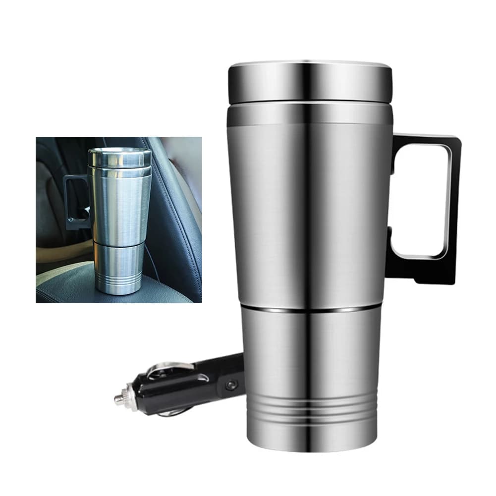 Electric Heating Car Kettle 300ML Camping Travel Kettle Stainless Steel Water Coffee Milk Thermal Mug Car Electric Heating Cup