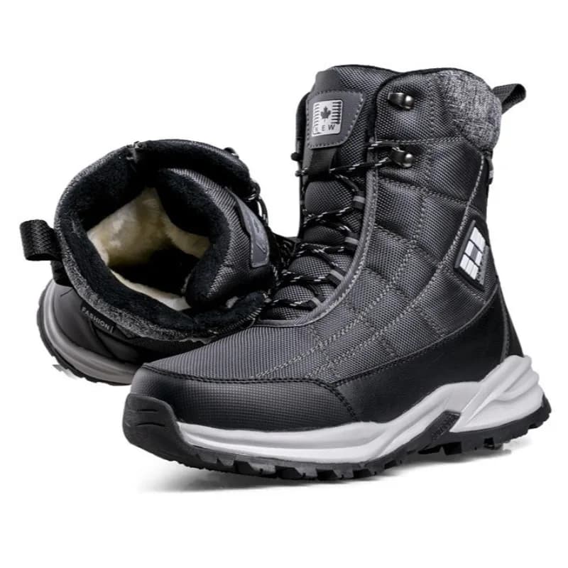 Stivali invernali da uomo Stivali da neve impermeabili da esterno alla moda Addensare peluche Scarpe invernali calde Stivali invernali da uomo in cotone alto