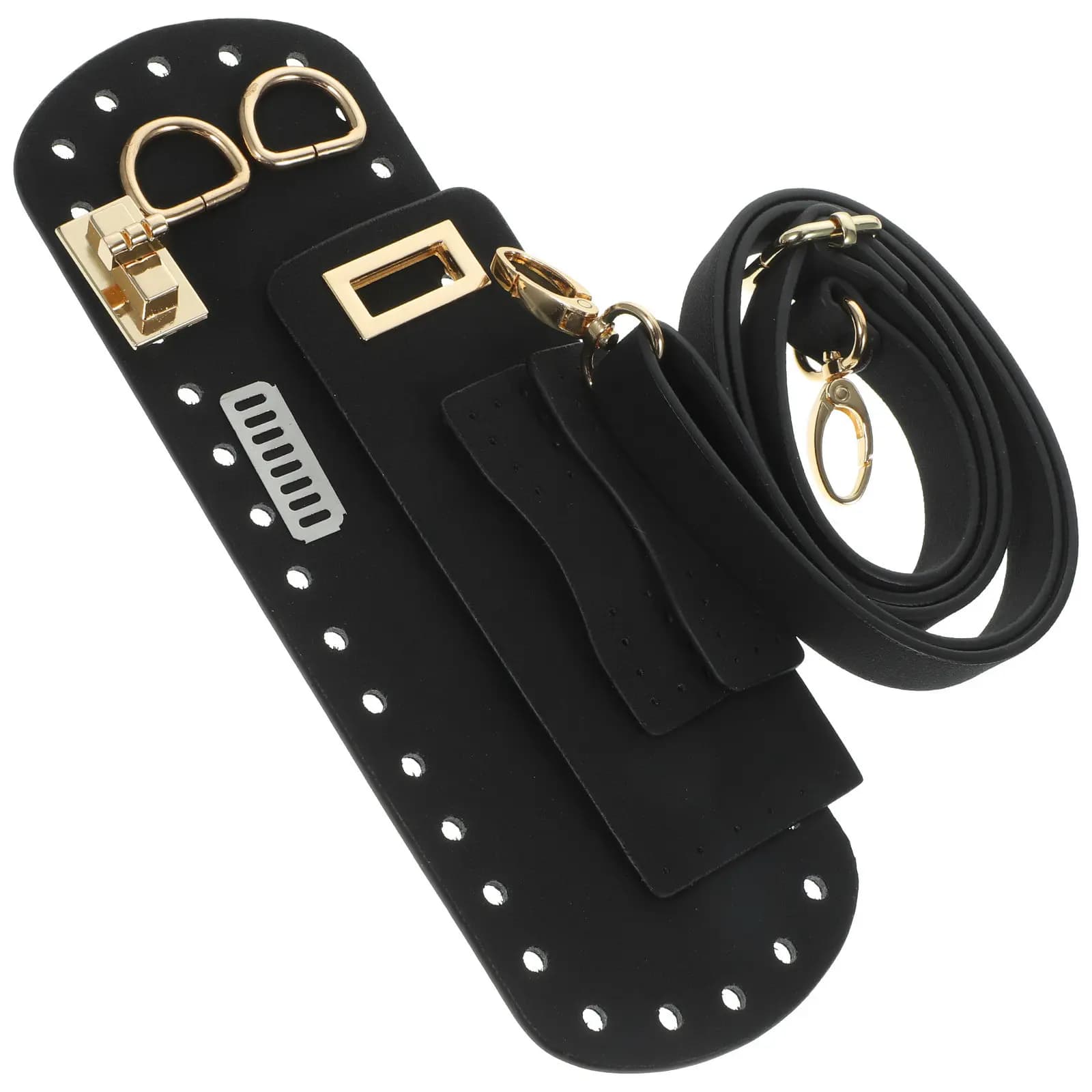 Kit Accessori Fai-da-Te per Borsa Intrecciata, Base in PU, Chiusura a Fibbia, Tracolla, Materiale per Cucito Fai-da-Te