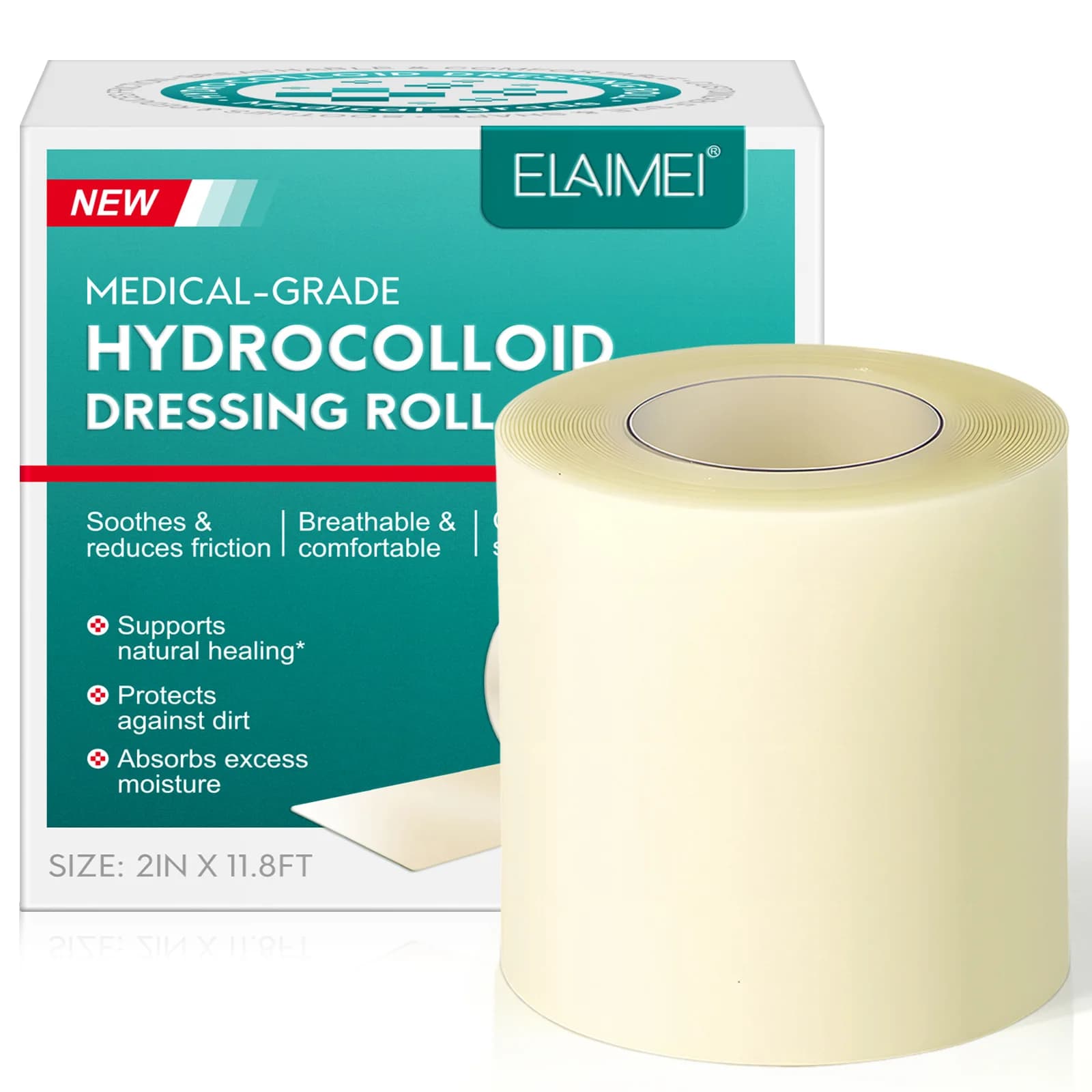 Highly Absorbent Hydrocolloid Roll Wound Care Bandages Self-Adhesive Bed Sore Burn Patch for Healing Hot Sale