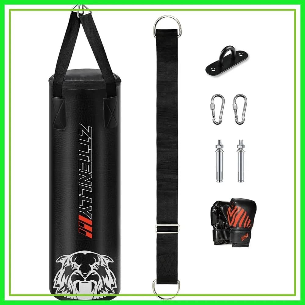Sacco da Boxe per Bambini con Guanti - Pelle PU, Cinghia Regolabile, Set da Boxe per Bambini dai 3 ai 14 Anni