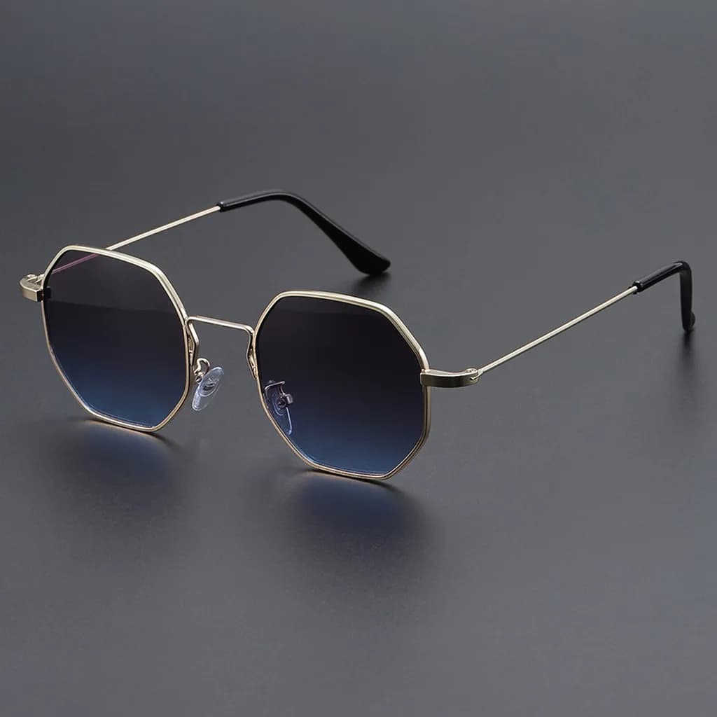 Occhiali da sole D875W UV400 con montatura in metallo irregolare, occhiali da sole unisex alla moda, occhiali per tutti i giorni, occhiali per abbinamenti quotidiani.