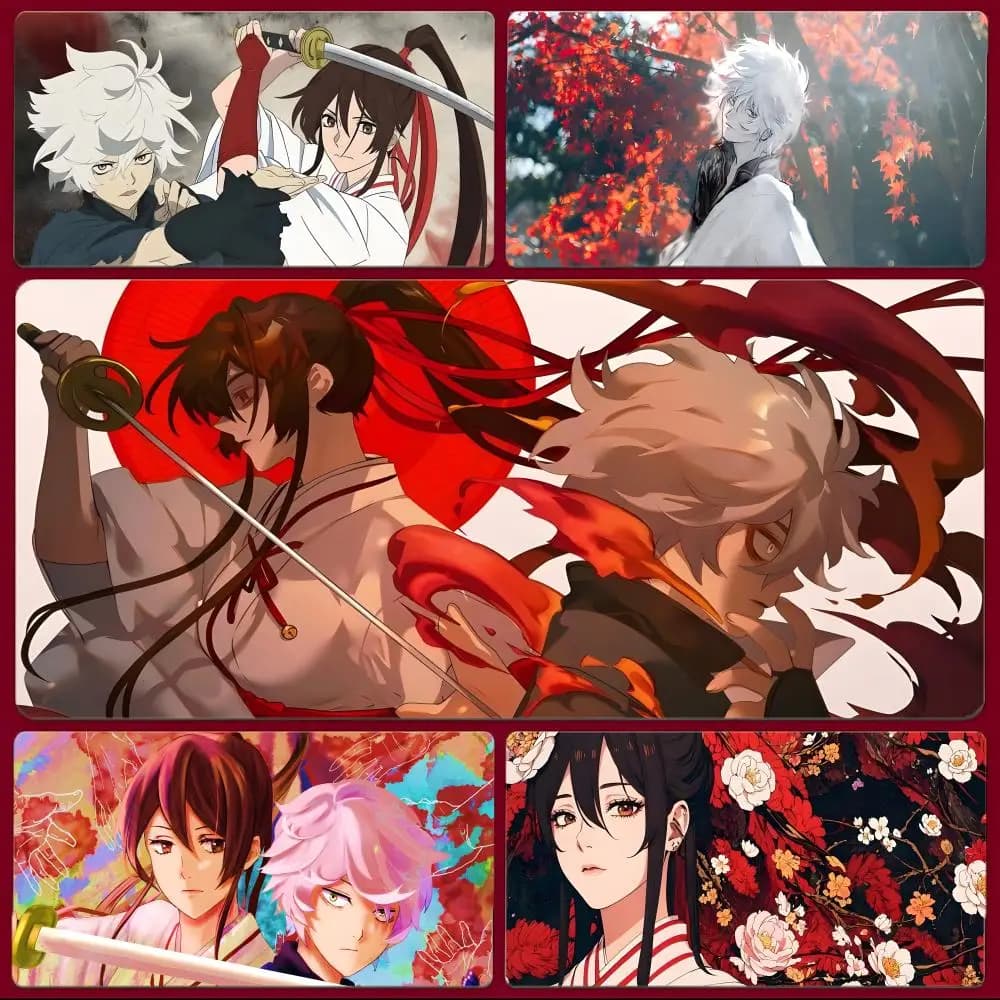 Tappetino per mouse Dark Cool Anime H-Hells Paradise, tappetino per mouse da gioco di grandi dimensioni con bordi cuciti, tappetino da scrivania ispessito per PC