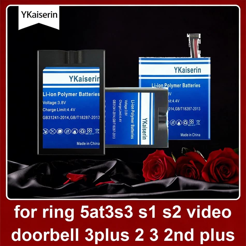 Batteria affidabile V4 5700-6600mAh per Ring 5at3s3 S1 S2 Video Doorbell 3PLUS 2 3 2ND Plus