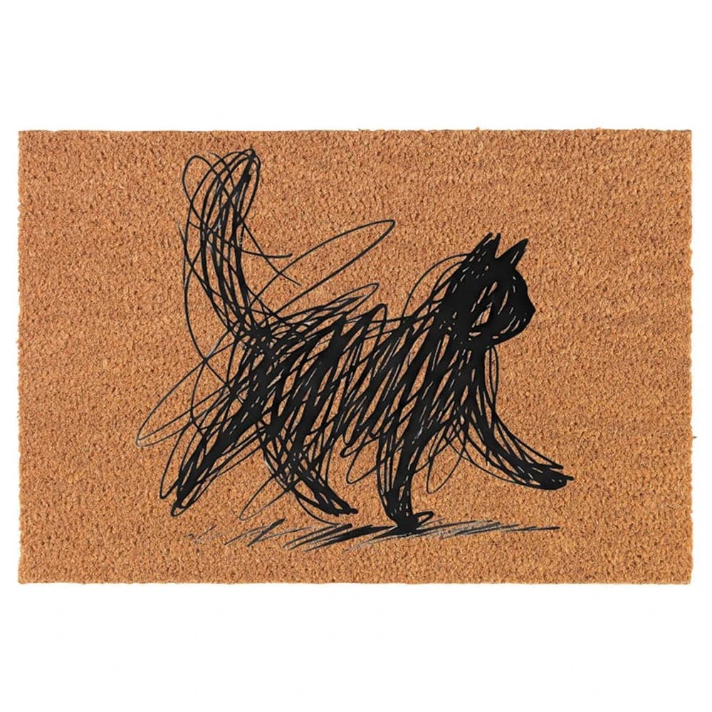 Customized Coir Look Doormat Balcony Cat Name Text Design Welcome Mat Rug for Home Indoor Outdoor Housewarming Gift