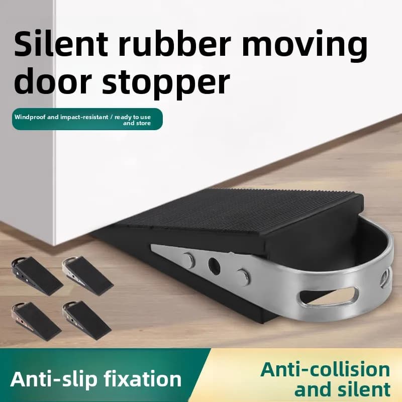 Fermaporta Antivento in Silicone, Fermaporta in Legno Anti-collisione, Fermaporta Superiore Mobile in Gomma Silenzioso in Acciaio Inossidabile