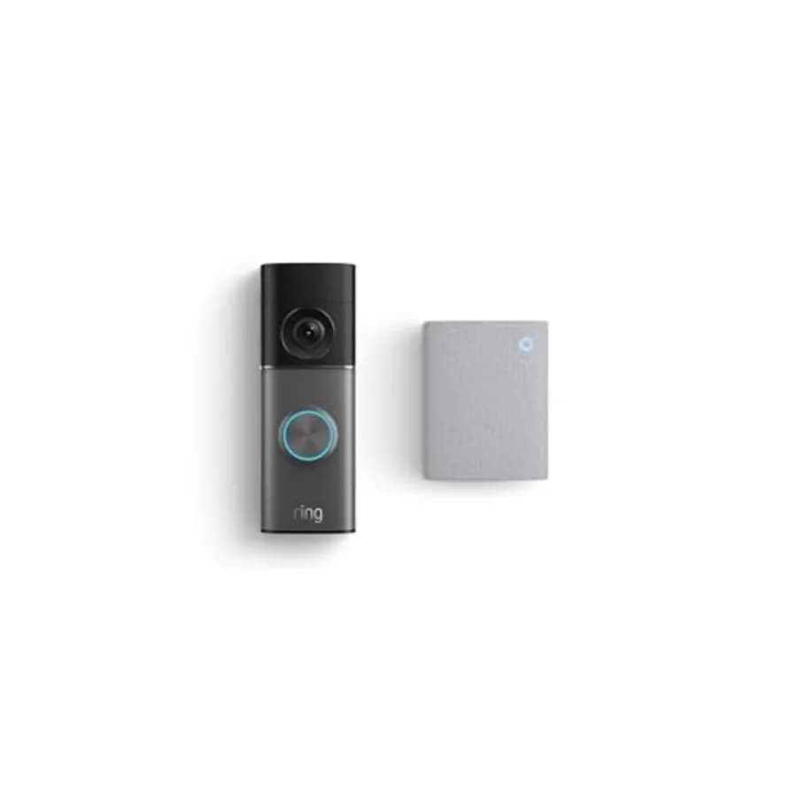 Campanello Video Smart Ring Wired Pro Ultimo Modello con Suoneria, in Metallo Nero, per Sicurezza Domestica, Uso Interno ed Esterno
