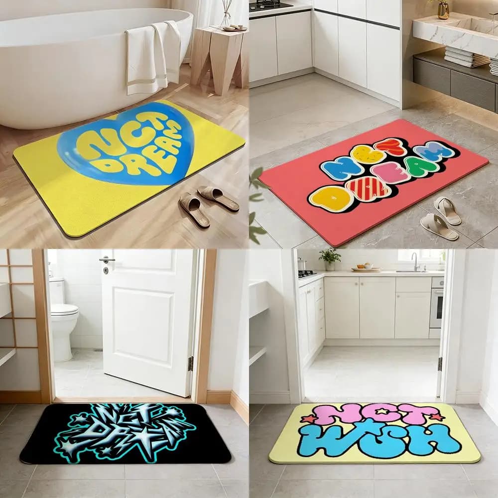 Tappetino da bagno in terra diatomacea NCT (Korean Entertainment) antiscivolo ad asciugatura rapida, tappeto assorbente per ingresso