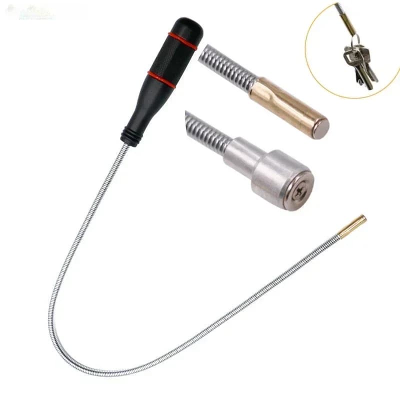 New Foldable Magnetic Pickup Tool - Flexible Metal Grabber Strong Suction Magnet - Portable Spring Grip Workshop Tool