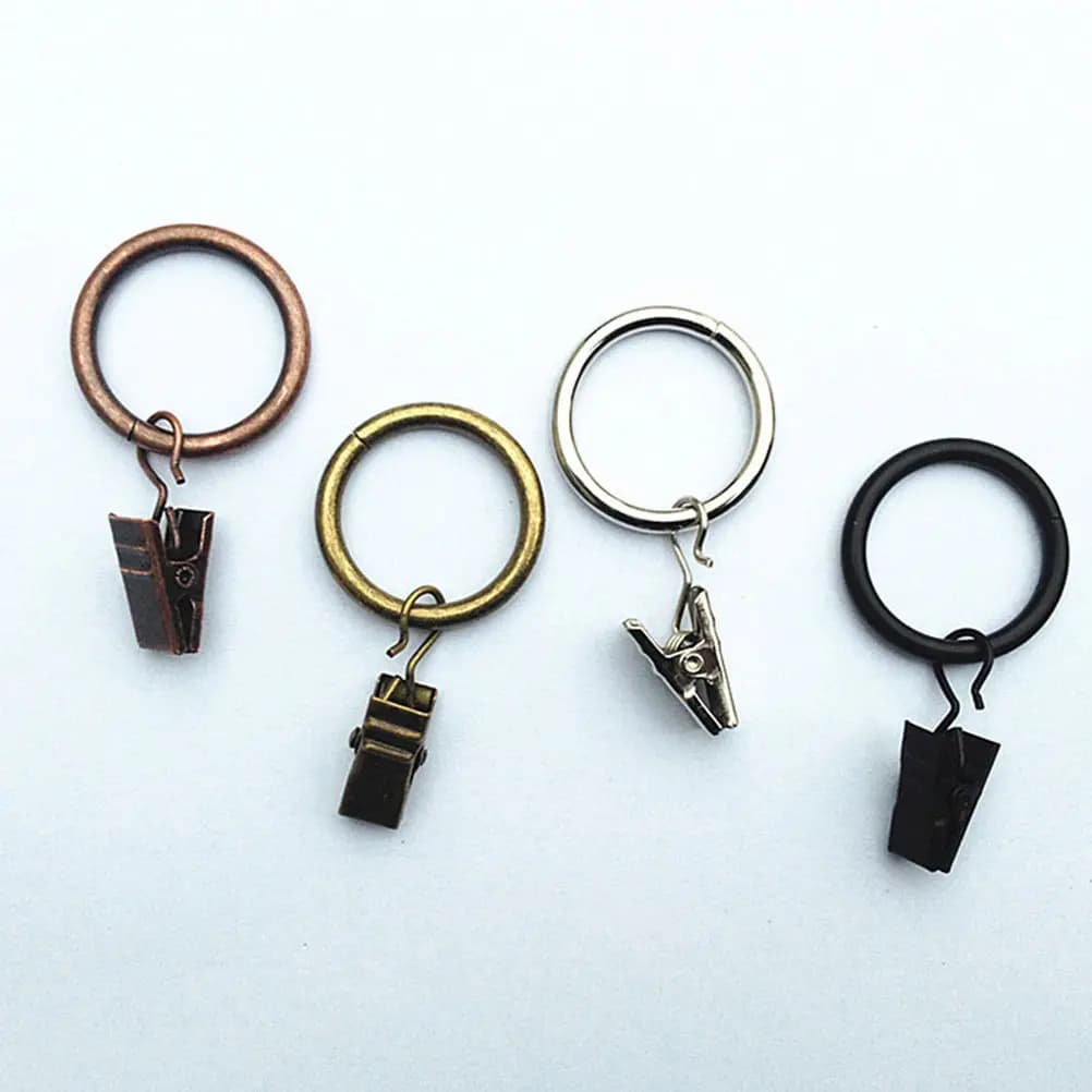 100 Pezzi Anelli in Metallo per Tende, Design Solido, Facili da Installare e Smontare, per Ganci e Anelli per Tende