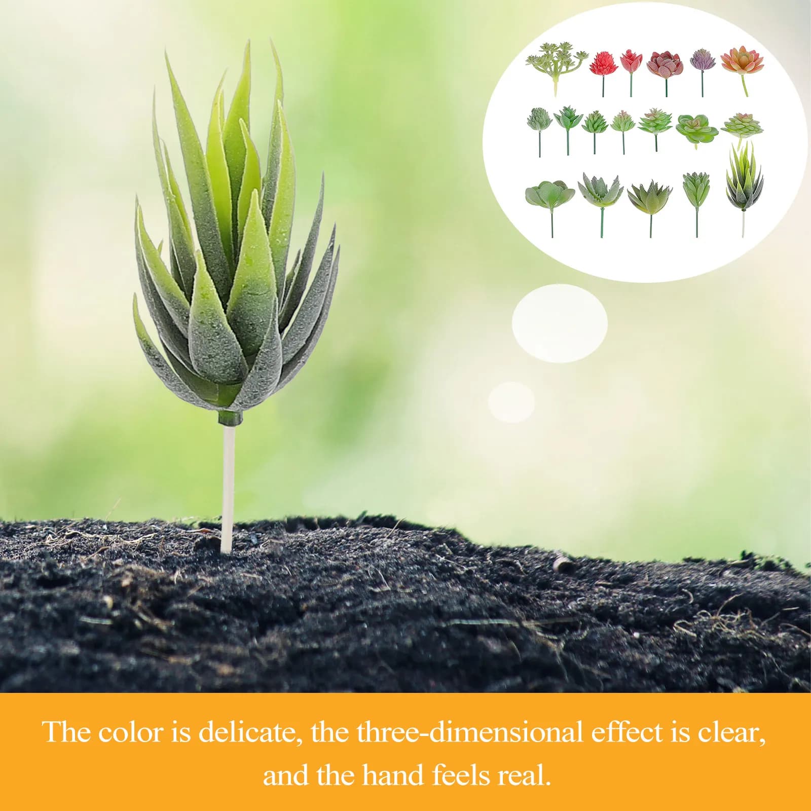 18Pcs Fake Succulent Plants Unpotted Lifelike Green Artificial Succulents for Terrarium Wreath Centerpiece Desk Shelf Home
