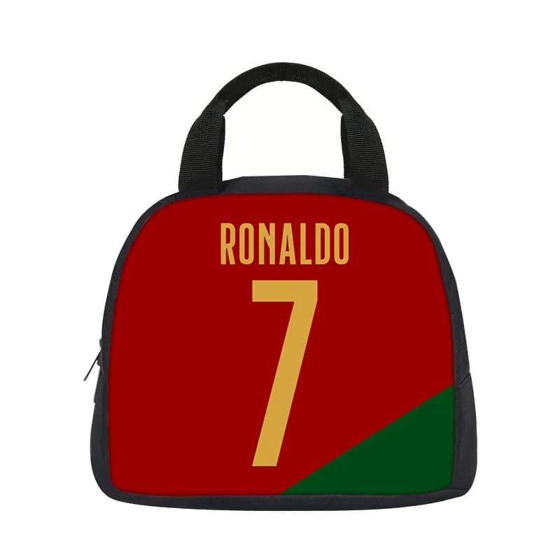 Ronaldo Handbag Sports Insulated Lunch Bag CR Football Star Student Bento Food Container Bags Reusable Thermal Cooler Lunch Box