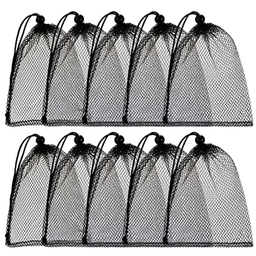 10 Pcs Mesh Bags Drawstring Laundry Bags Large Nylon Mesh Gift Dishwasher Bag with Sliding Drawstring for Kitchen Jewelry Gifts