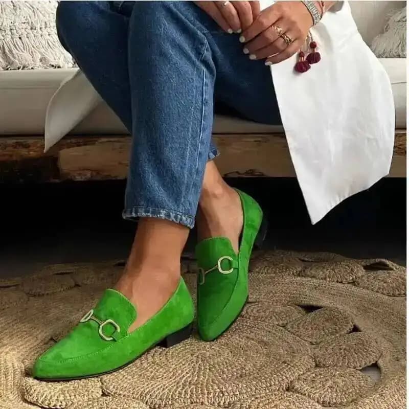 Scarpe Basse da Donna Mocassino Casual con Tacco Basso per Esterni Primavera Estate 2026