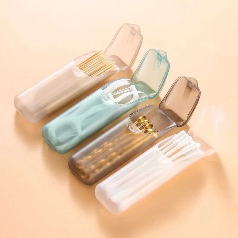 Mini Scatole Portaoggetti Portatili, Organizzatori Durevoli con Coperchi, Ideali per Stuzzicadenti, Filo Interdentale, Gioielli, Piccoli Oggetti Domestici (4 pezzi)
