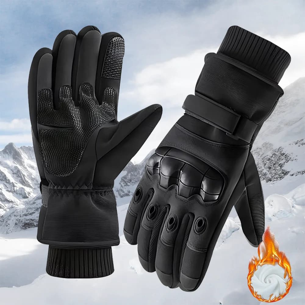 Guanti da moto caldi invernali da esterno Touch Screen Guanti termici tattici militari da combattimento Guanti a dita intere da uomo Caccia protettiva