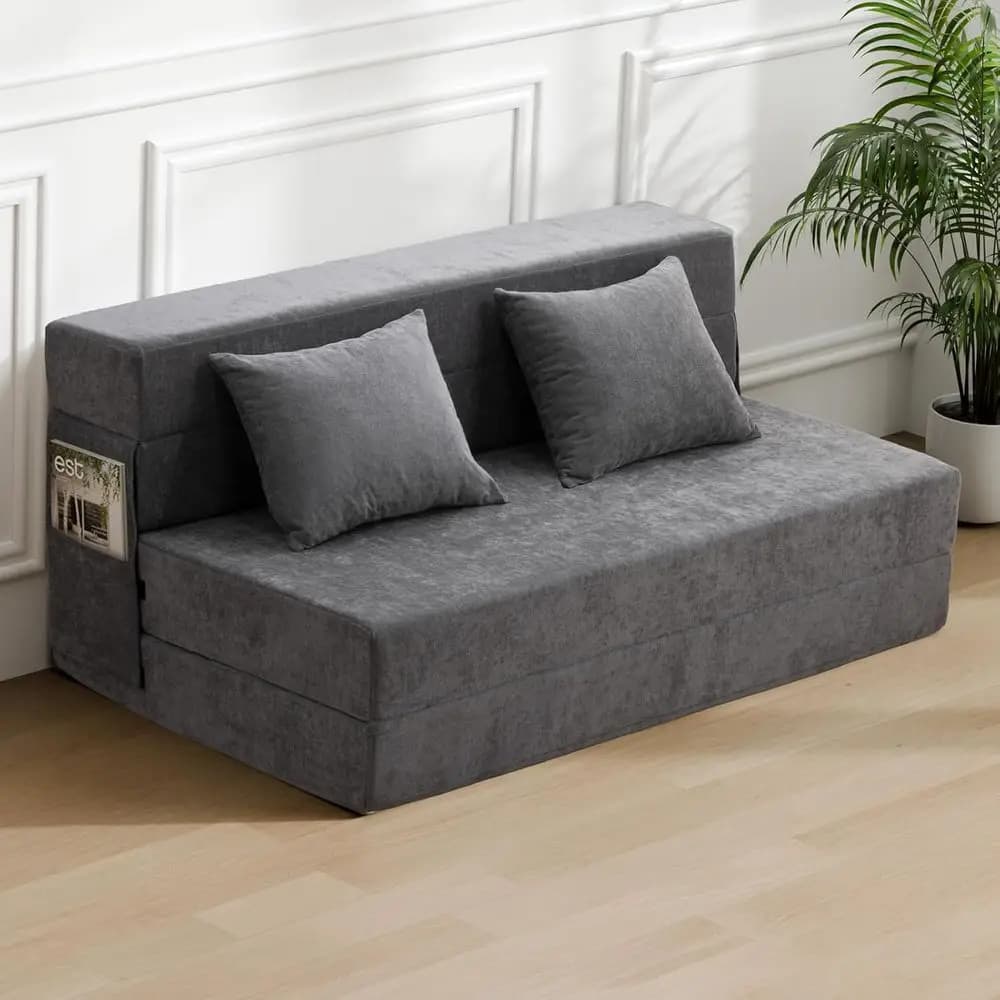 Foldable Bed Sofa - Convertible Armchair with cushion, External Sofa, Memory Foam Mat, Uton Sofa, Lazy Sofa for Living Room