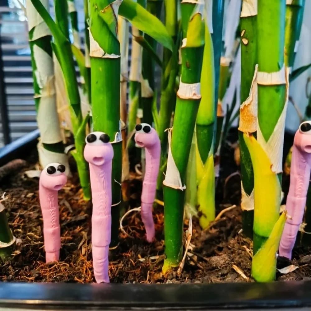 5pcs 5pcs Garden Ground Insertions Cute Design Fun Miniatures Earthworm Soil Moisture Meter Potted Plant Decor Lawn