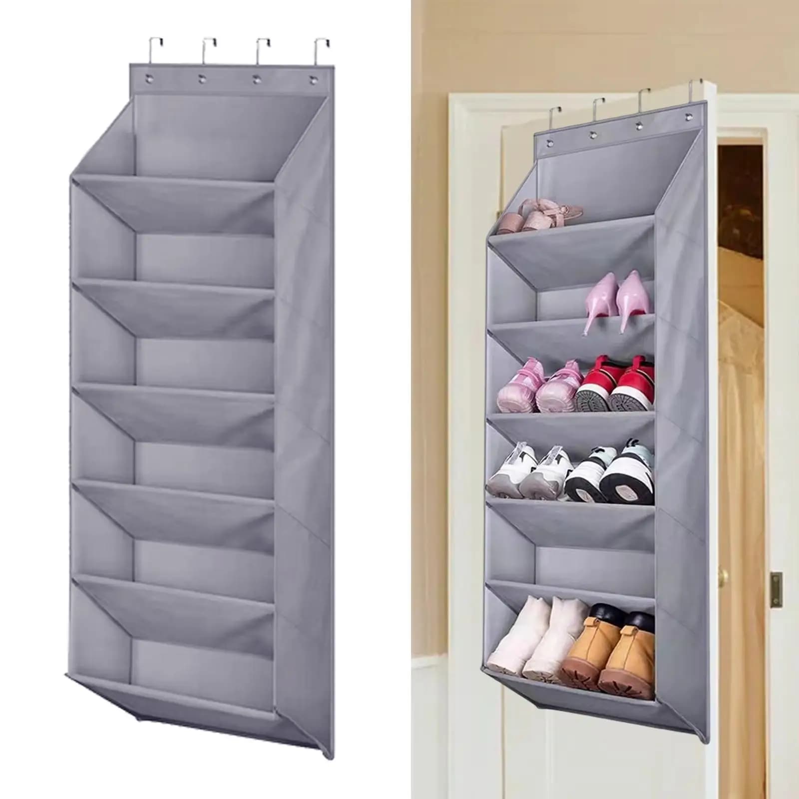 Scarpiera sospesa Scarpiera per porta con tasche profonde grandi a 6 livelli per 14 paia di stivali
