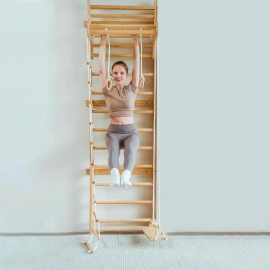 Betula Swedish Ladder Wall Gym - Set da gioco per interni con scala a corda, barra per trazioni e scivolo - Palestra da interno per bambini e adulti