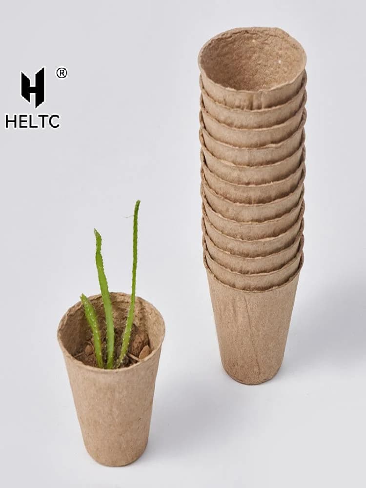 Biodegradable Plant Pots Eco Pulp Seed Starter Cups Flowers Breathable Root Growth Round Square Home Planting Gardening