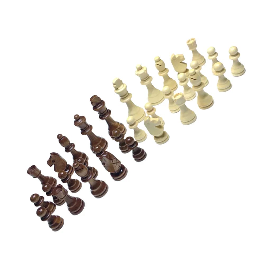 Set di Scacchi in Legno 32 Pezzi con Venature Naturali per Bambini, Giochi di Strategia per Stimolare Intelligenza e Pazienza