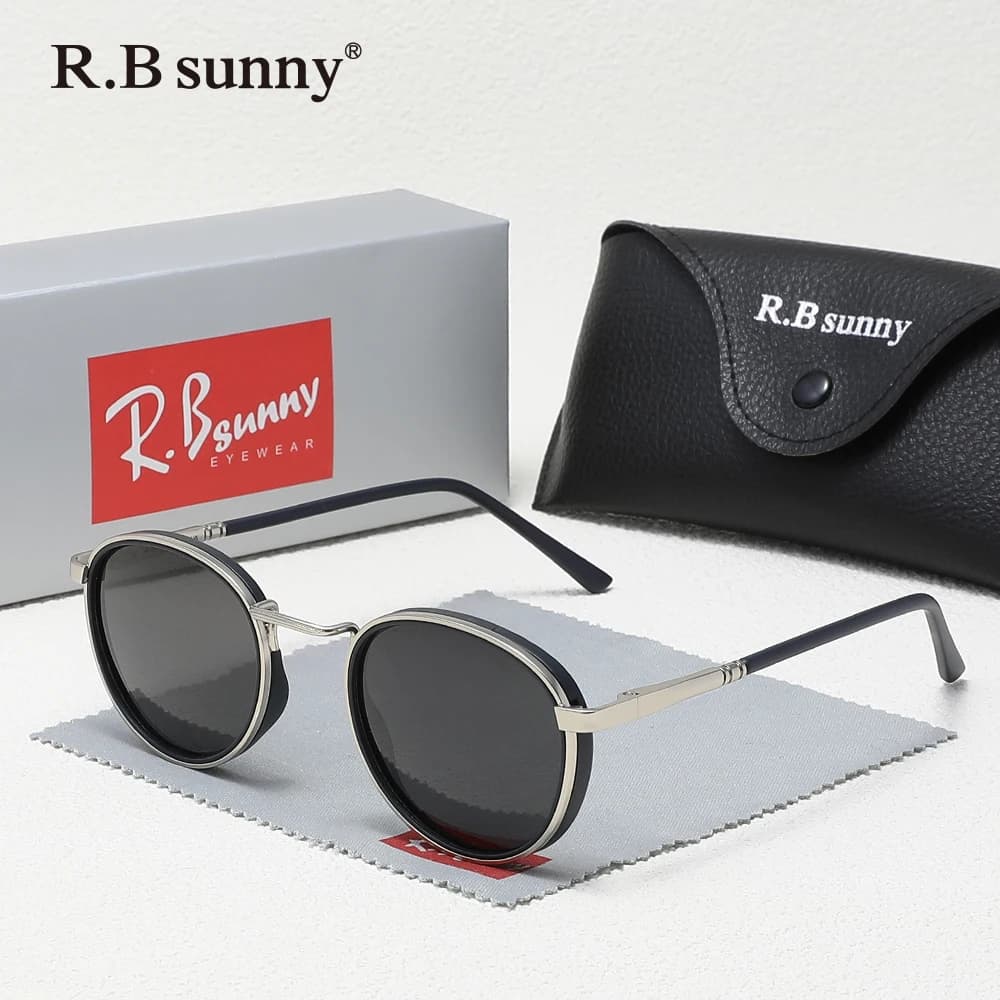 Rrtro Occhiali da sole polarizzati alla moda da donna e da uomo Occhiali da sole rotondi da viaggio UV400 Shades Eyewear ideali per i regali