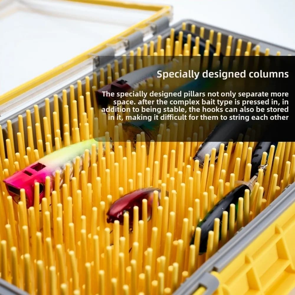 Box for equipment BORDA yellow Flexible bait box Flexible design Waterproof 3700 Measures 3700 Measuring box Crankbaits