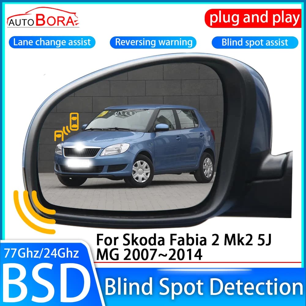 ZhuCamX Car Blind Spot Detection System BSD BSA BSM Sensor Drive Rear Mirror Monitoring for Skoda Fabia 2 Mk2 5J MG 2007~2014
