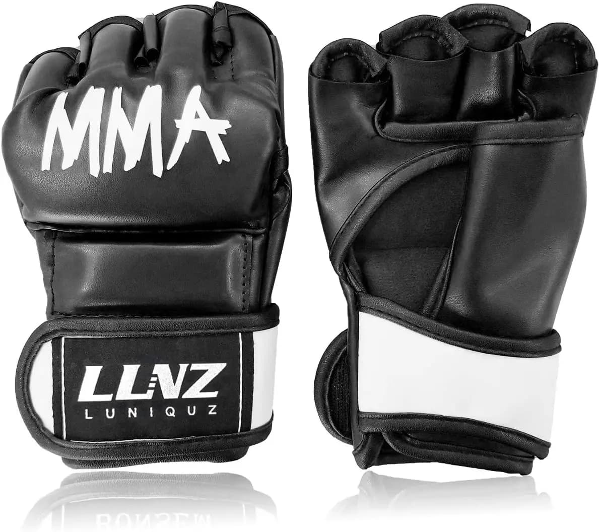 Guanti MMA per Bambini per Sacco da Boxe, Guanti da Sparring Mezze Dita con Imbottitura Spessa