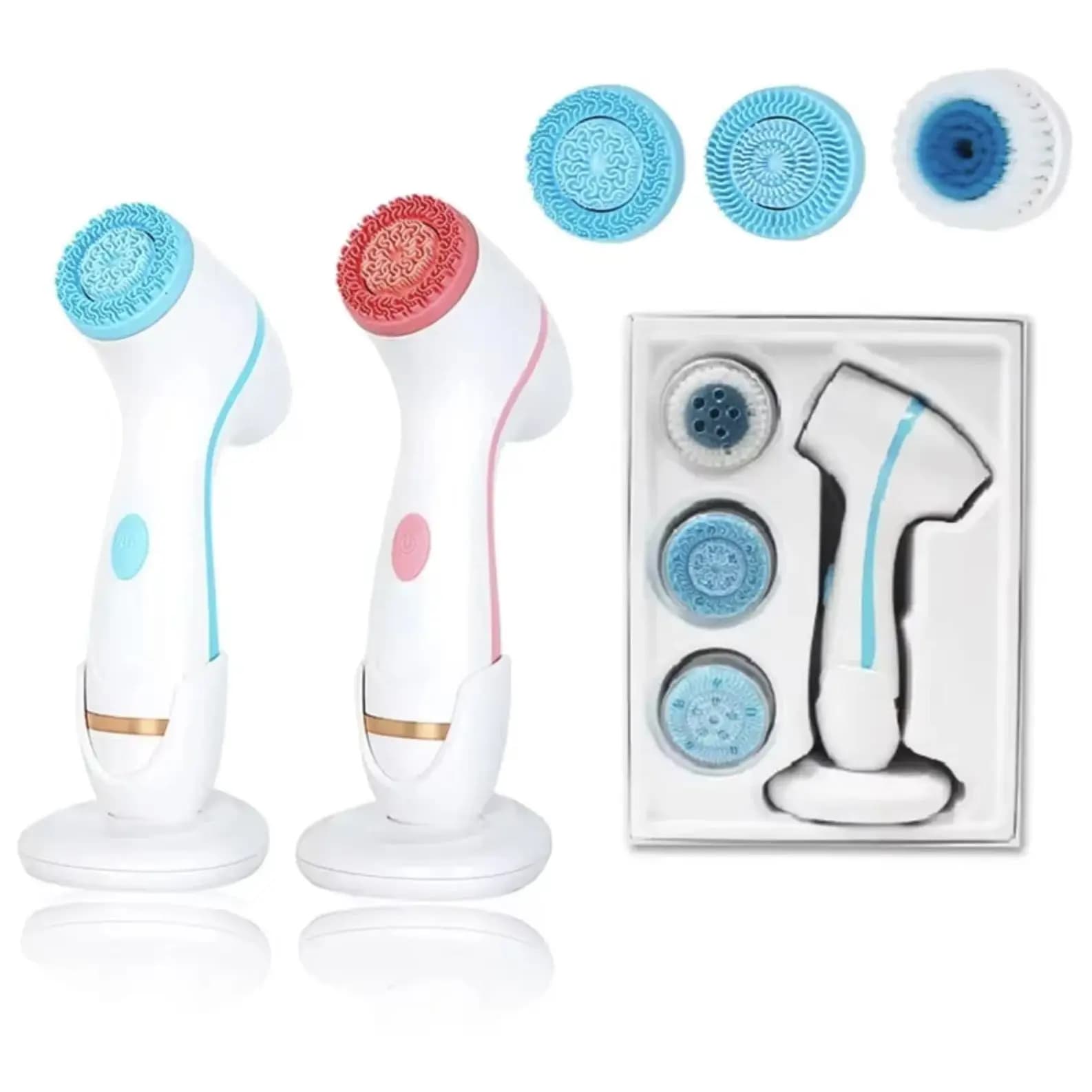 Pulitore elettrico ad ultrasuoni Spazzola per pulizia 3 in 1 Strumento per il viso Massaggiatori Spazzola per pulizia rotante sonica Galvanica Rimuovi punti neri