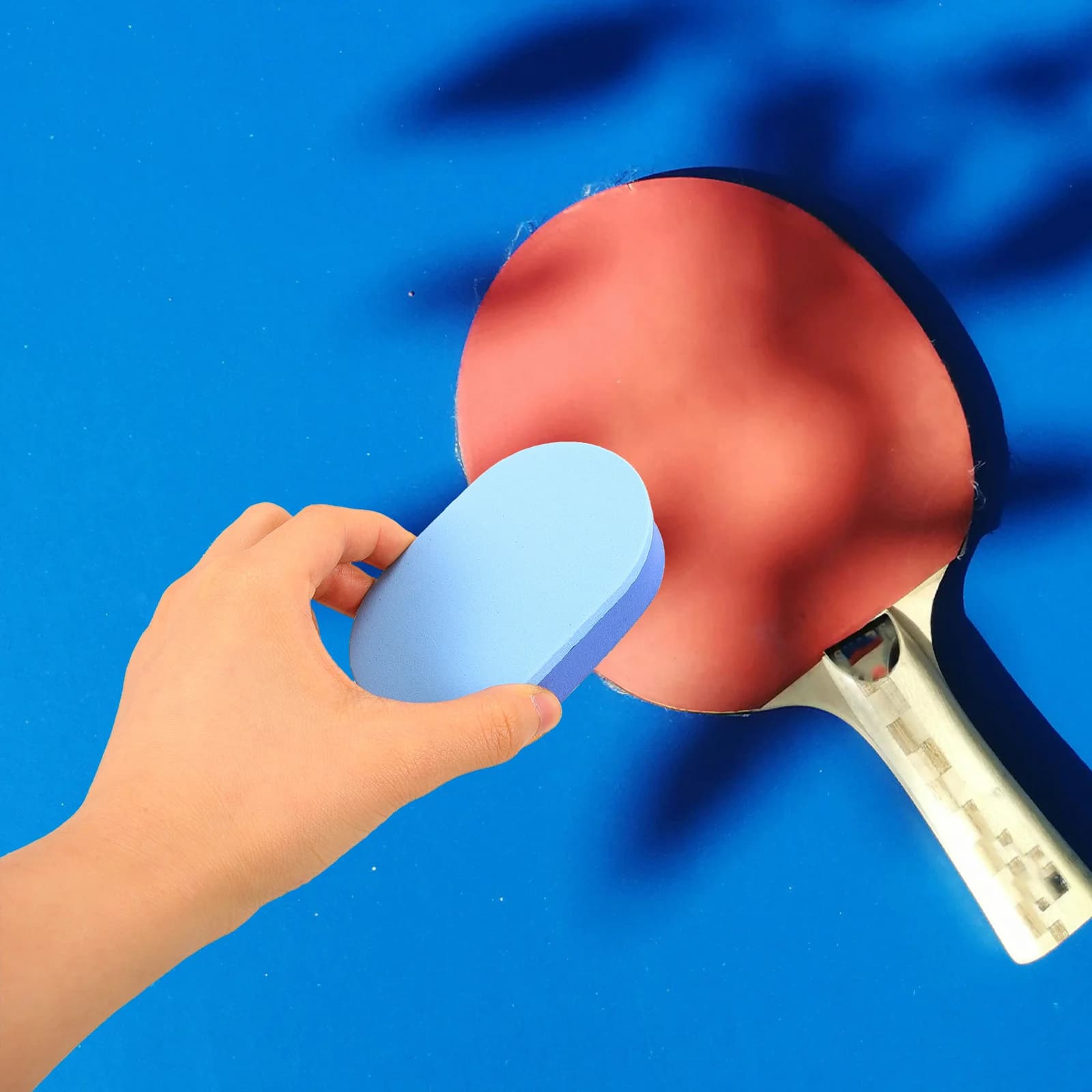 Spugna per la pulizia della racchetta, gomma per la pulizia della racchetta da ping pong, rimuove rapidamente lo sporco senza bisogno di sforzo aggiuntivo, ripristina l'aderenza, efficiente per l'uso all'aperto