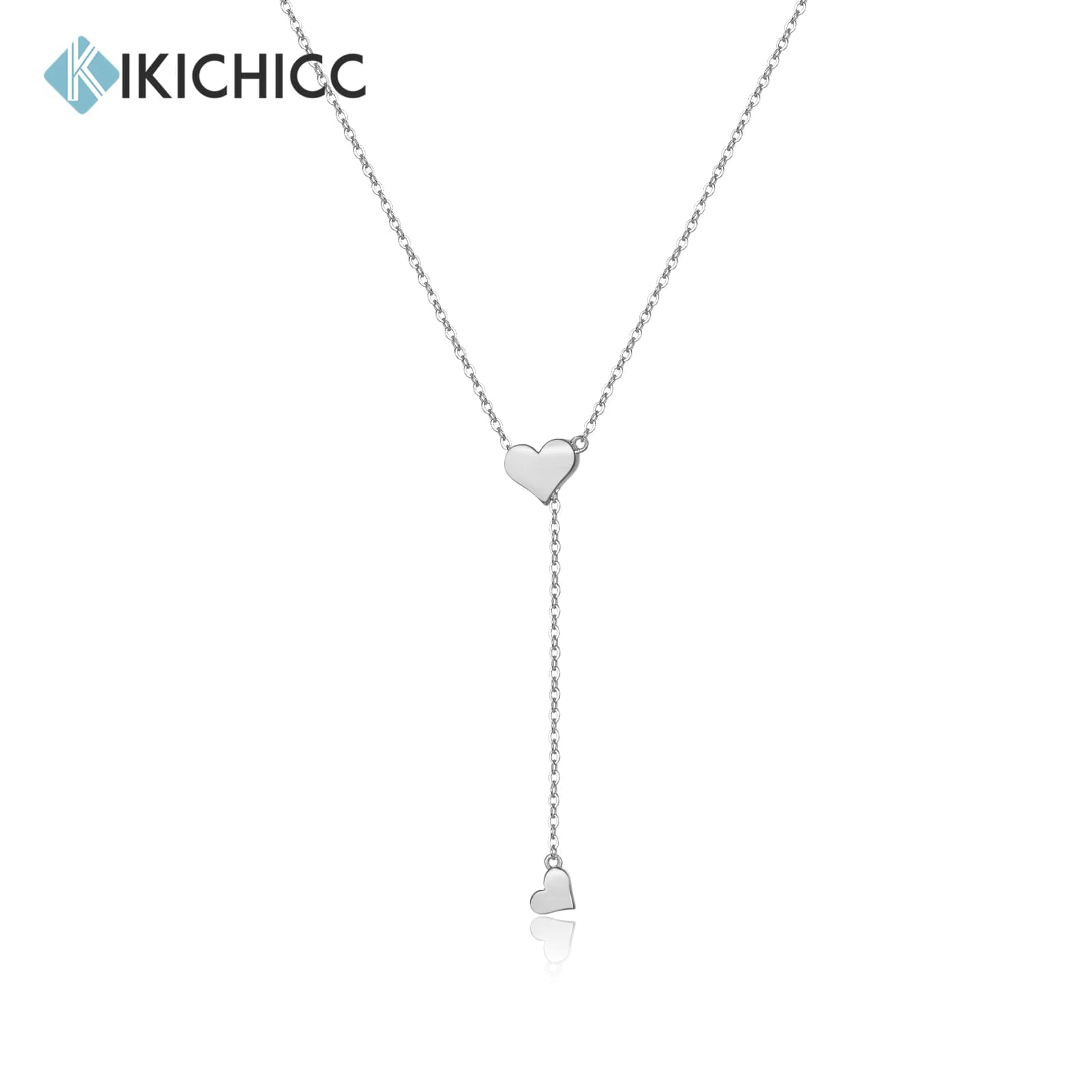 Kikhicc 925 Sterling Silver Gold catena regolabile ciondolo a forma di cuore collana con ciondolo a goccia girocollo ridimensionabile donna Jewekry di lusso