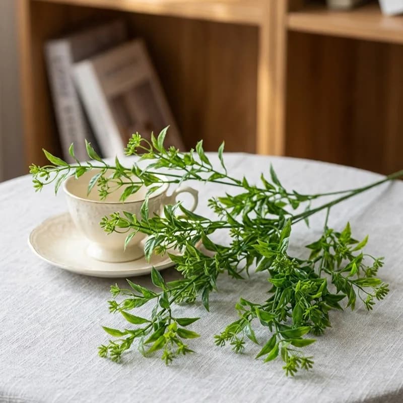3pcs Artificial Single Branch Green Plant Home Room Table Vase Outdoor Yard Event Party Decor DIY Flower Arrangement Accessories