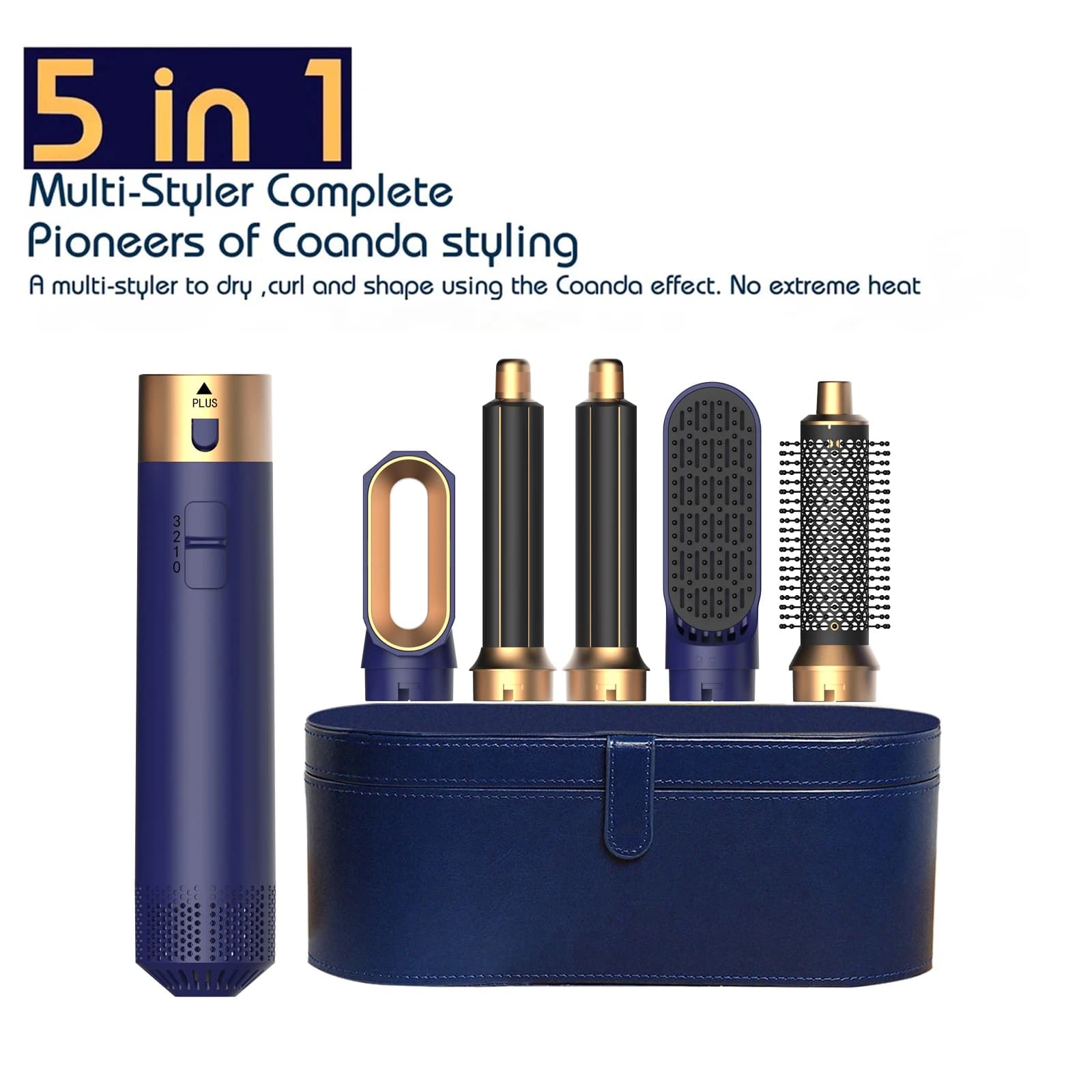 Turn your look with hot air brush 5 in 1: hair curler and removable plate for extraordinary styles