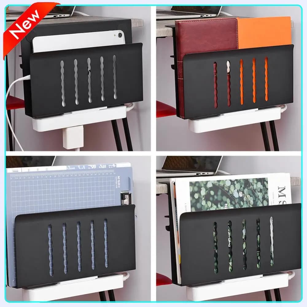 Organizzatore Laterale per Scrivania Senza Foratura, Supporto per Laptop Sotto la Scrivania, Mensola a Morsetto per Ufficio e Casa