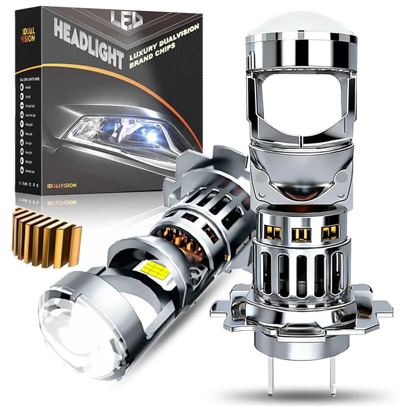 3500W Mini H7 H11 LED Light with Projector Lens, Overlooking Canbus Lamp 1:1, Mini Turbo H4 9005 9006 9012, 6000K LED Light