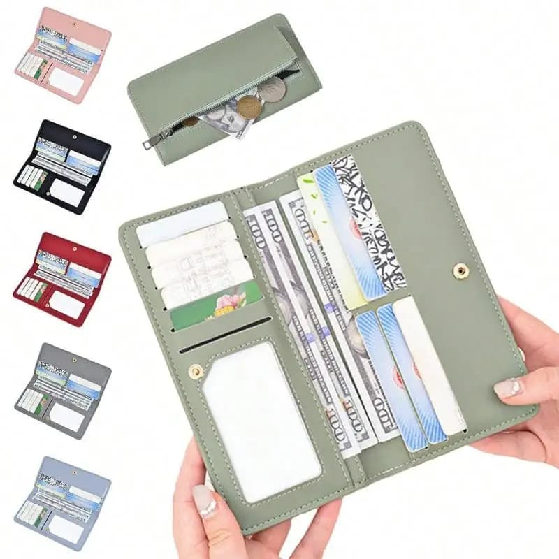 Portafogli da donna, porta carte di design, pochette lunga, porta carte multiplo, blocco RFID, tasca portamonete, portafoglio femminile alla moda