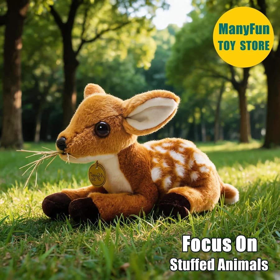 Sika Deer Plush Animal Spotted Deer Plushie Buck Stuffed Toy Lifelike Japanese Deer Animal Simulation Doll Collectors