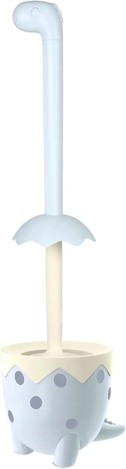 Spazzola per WC a forma di dinosauro, setole in silicone, compatta da posizionare a terra, confezione da 1