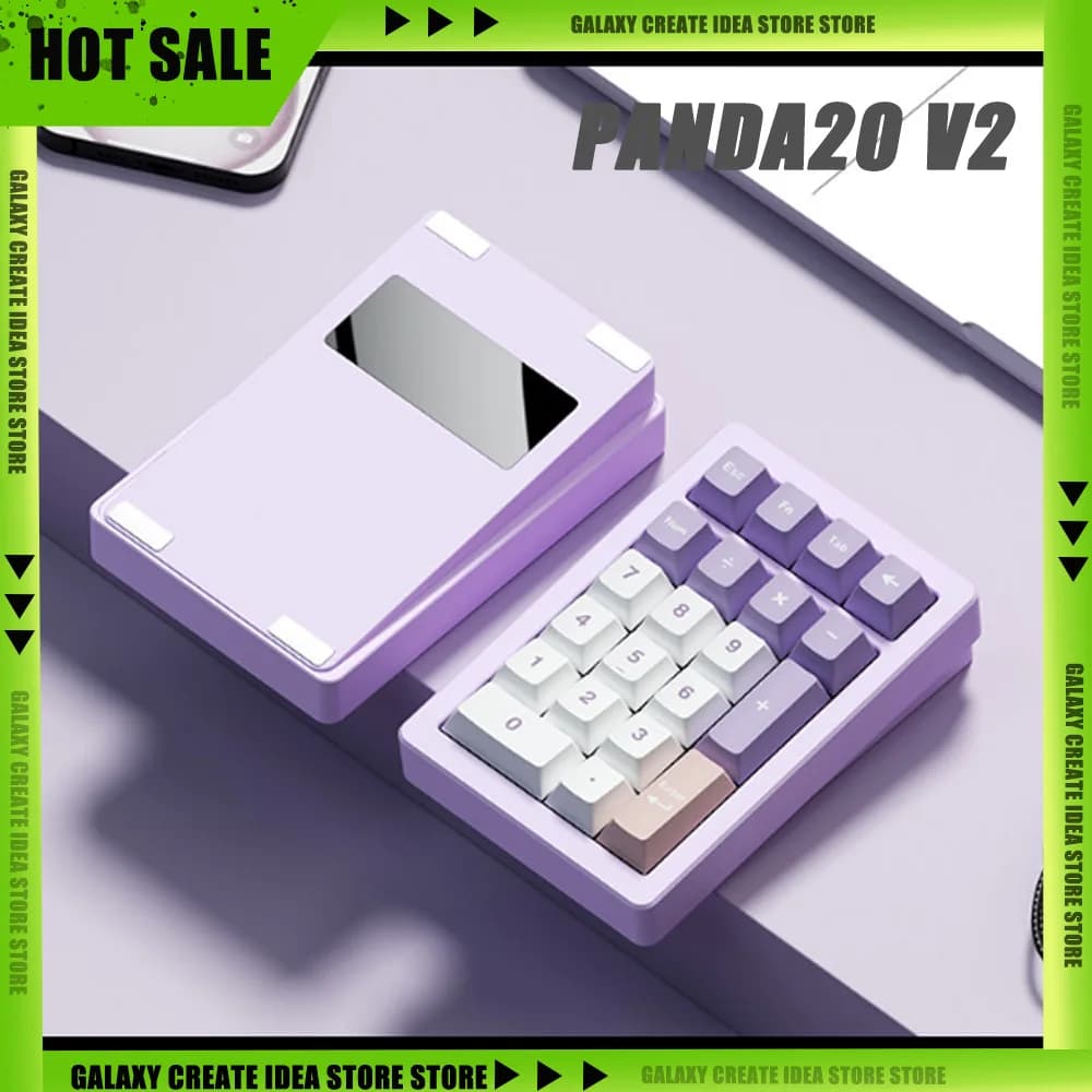 PANDA20 V2 Kit tastiera numerica Guarnizione tri-modale wireless Hot-swap RGB Tastiera meccanica da gioco per ufficio in alluminio CNC personalizzata VIA