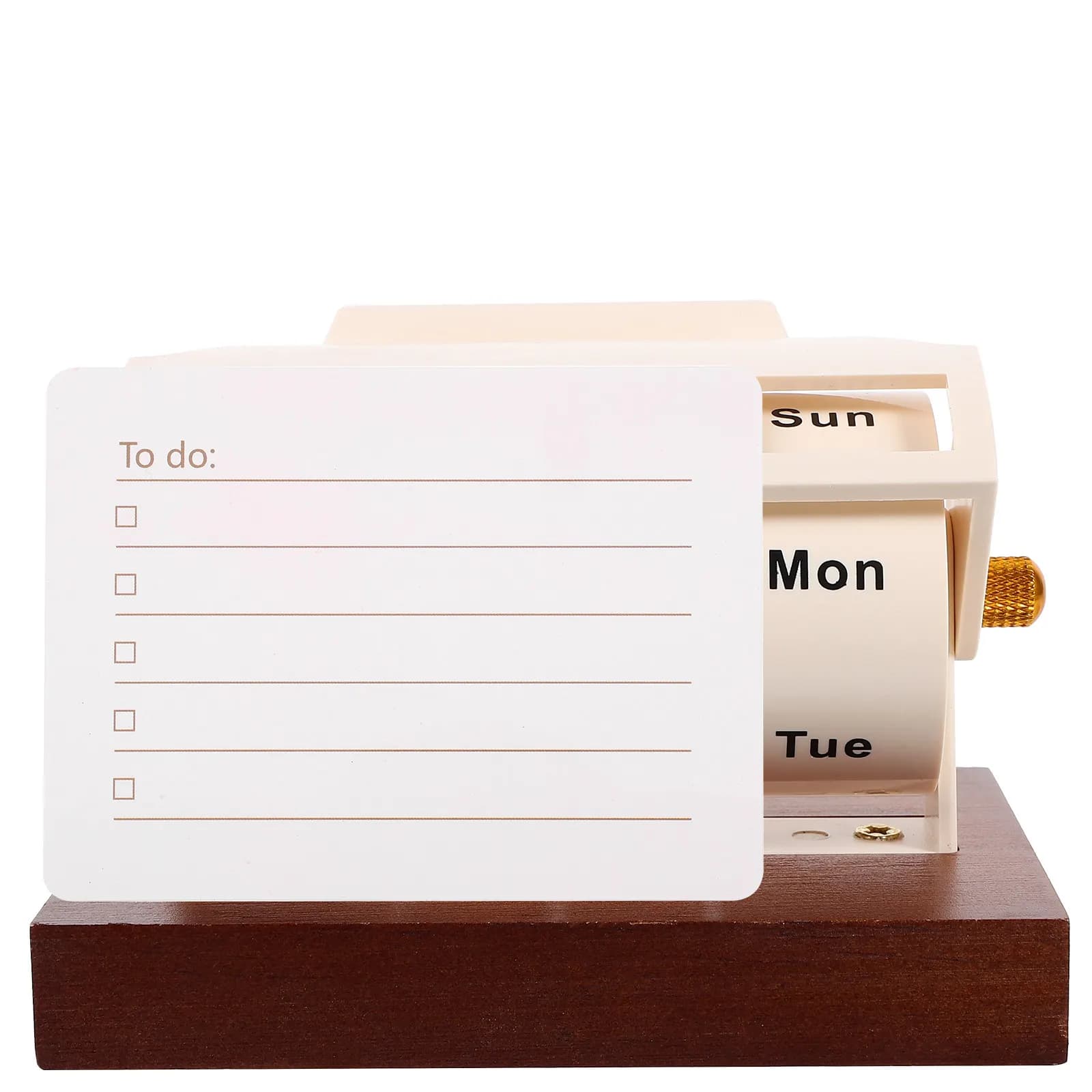 Set Calendario Perpetuo in Legno Naturale con Blocchi Rotanti per Data e Mese, Calendario da Tavolo Riutilizzabile per Casa e Ufficio