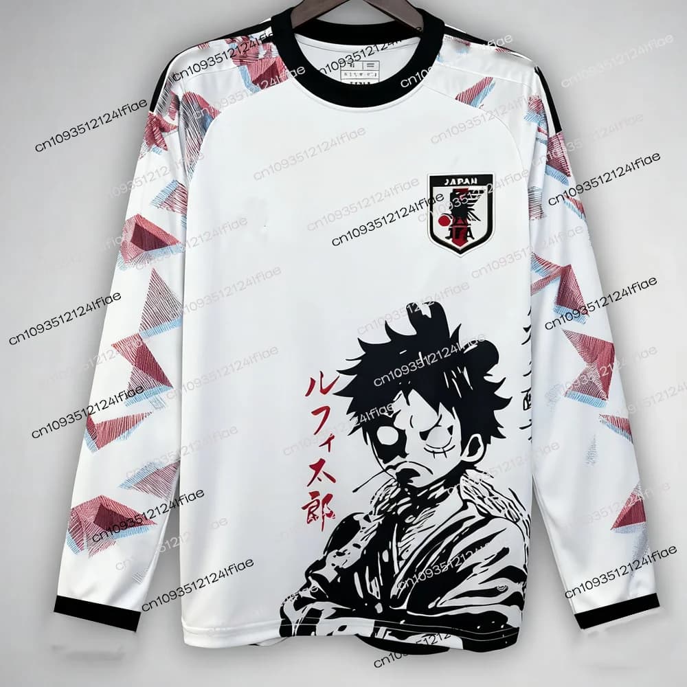 Men's/woman's t-shirts for adults fall/winter Japanese special edition One Piece Rufy Football T-shirt in long sleeve jersey T-shirt in animated cartoon for children